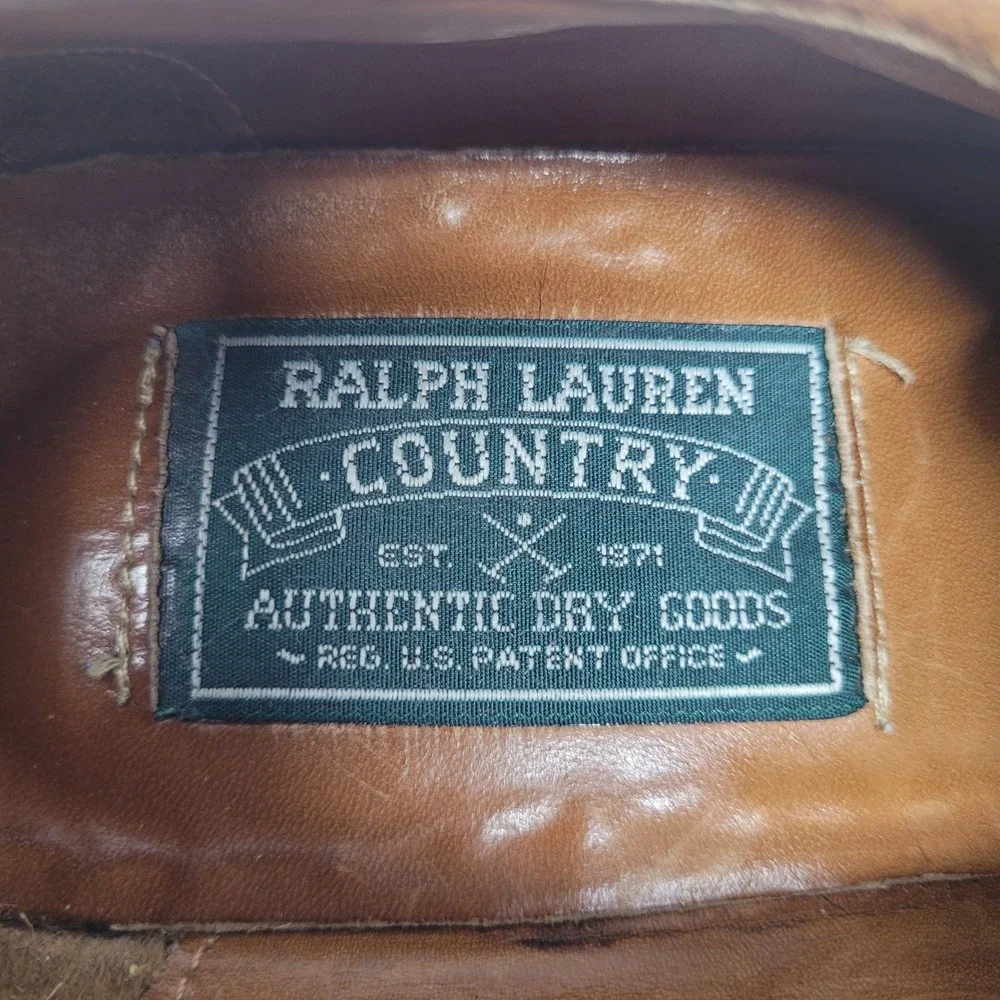 VTG Polo Ralph Lauren Country Shoes 9.5 Brown Suede Monk Strap Oxford Caldwell